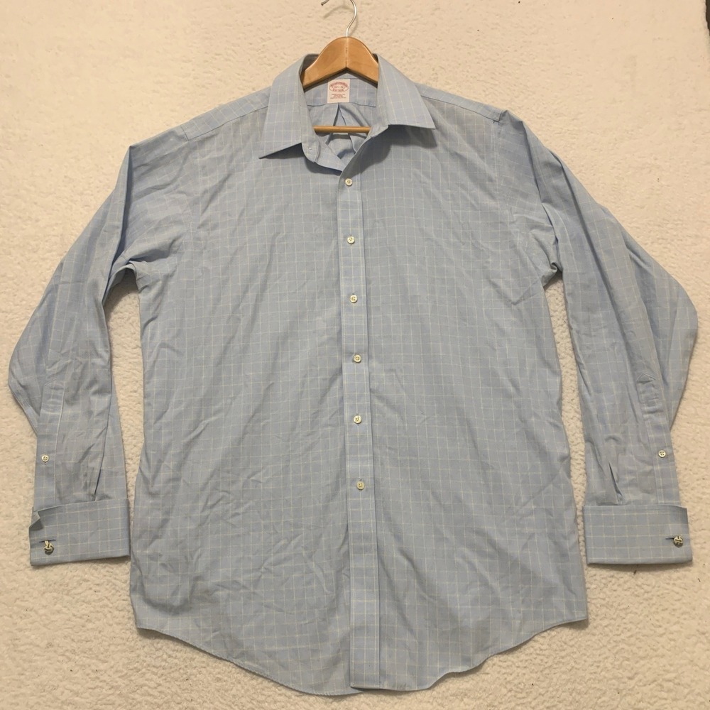 Brooks Brothers Mens 16.5 36 Traditional Fit Non-Iron French Cuff Dress Shirt